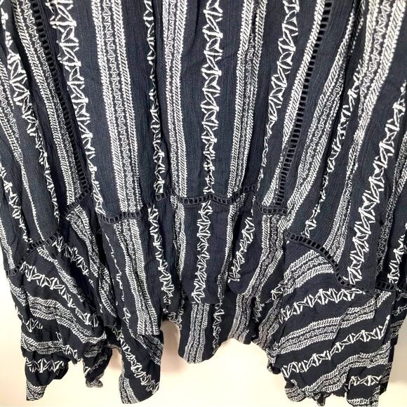 Simply Styled NEW Dusty Blue Pattern Boho Prairie Core Crinkle Dress - Picture 9 of 13